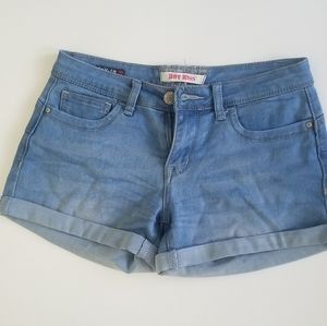 Blue denim shorts